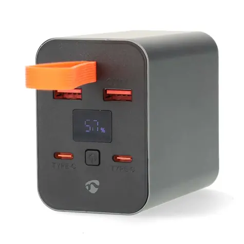 Nedis PBKPD100W25BK černá / Powerbanka / 30000 mAh / PD3.0 100W /  2x USB-A + 2x USB-C