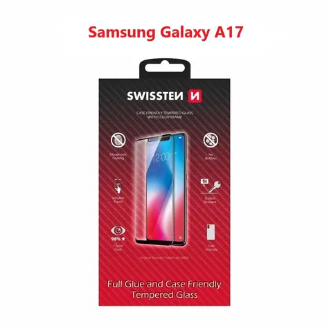 SWISSTEN FULL GLUE COLOR FRAME CASE FRIENDLY sklo pro SAMSUNG Galaxy A17 5G/4G černá