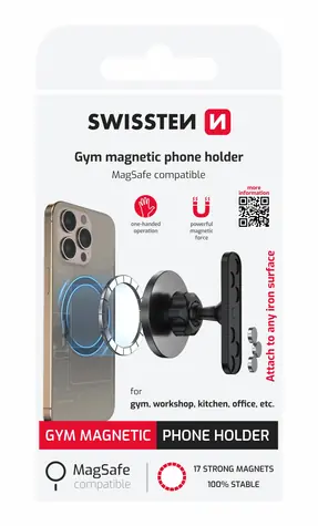 SWISSTEN Gym Univerzální magnetický držák telefonu s MagSafe černá