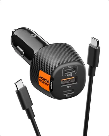 Spigen Essential EV1133 nabíječka do auta / 2x USB-C / 1x USB-A / 65W 