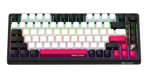 Lorgar KBP7075W (CZ&SK) černá/červená / bezdrátová herní klávesnice 75% / CZ&SK / 2.4GHz / BT 5.0 / RGB