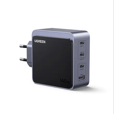 Ugreen 45575 GaN Rychlonabíječka šedá / 4 porty / 140 W / 3x USB-C / USB-A