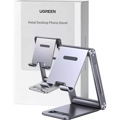 Ugreen LP263 kovový hliníkový skládací držák na telefon a tablet šedá