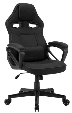 SENSE7 Knight černá / Herní židle / látka / nastavitelná / pojezdová kolečka / nosnost 120 kg 