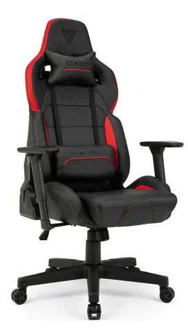 SENSE7 Sentinel černo-červená / Herní židle / Ekokůže / nastavitelná / pojezdová kolečka / nosnost 150 kg 