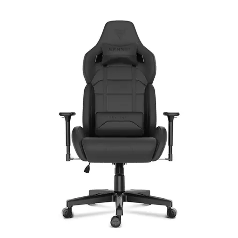 SENSE7 Sentinel černá / Herní židle / Ekokůže / nastavitelná / pojezdová kolečka / nosnost 150 kg 