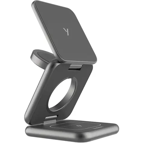 YENKEE YAC 01 MAGFOLD 3v1 Qi2 nabíječka / bezdrátová nabíječka / 15W telefon / 5W sluchátka / 5W hodinky