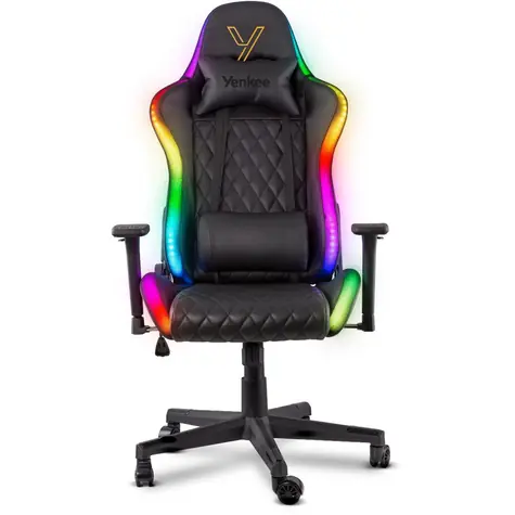 YENKEE YGC 300RGB STARDUST černá / Herni křeslo / 3D opěrky / RGB / nosnost 120 kg