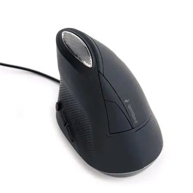 Gembird MUS-ERGO-03 / ergonomická myš / 3200 DPI / USB / 6 tlačítek / černá