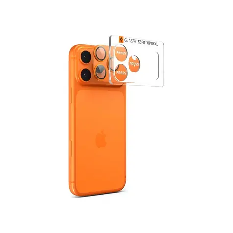 Spigen Glass tR EZ Fit Optik Pro XL sklo na fotoaparát pro Apple iPhone 17 Pro Max oranžová