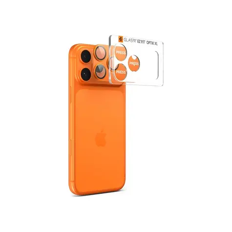 Spigen Glass tR EZ Fit Optik Pro XL sklo na fotoaparát pro Apple iPhone 17 Pro oranžová