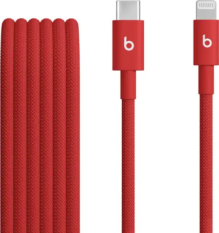 Beats kabel USB-C (M) - Lightning (M) 1.5m červená / opletený