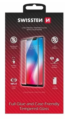 SWISSTEN Ochranné sklo CASE FRIENDLY pro Xiaomi Redmi Note 15 5G černé