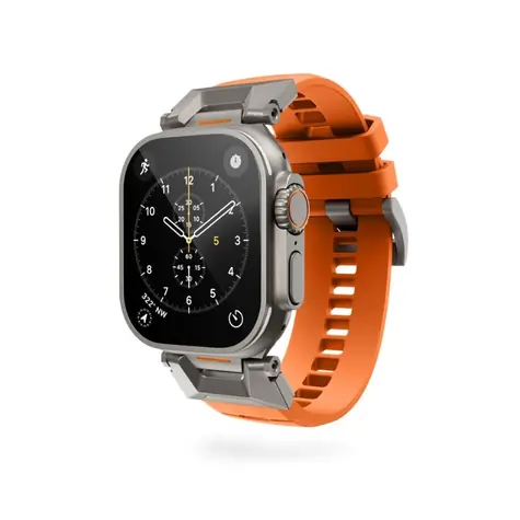 Epico FKM Rubber Pro řemínek s nerezovým zapínáním pro Apple Watch SE (44mm)/Series 1-9 (42/44/45mm) oranžová