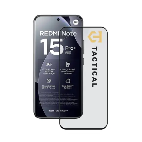 Tactical Glass Shield 5D sklo pro Xiaomi Redmi Note 15 Pro+ 4G/5G Black