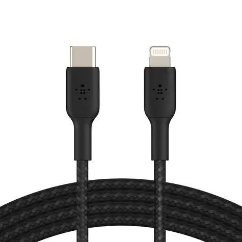Belkin BOOST CHARGE kabel opletený USB-C na Lightning černá / 1m 