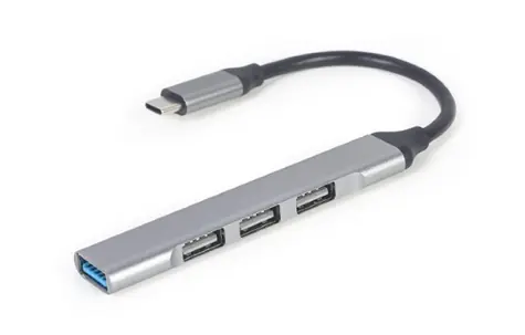 Gembird UHB-CM-U3P1U2P3-03 / USB Type-C hub 4-portový USB 3.1 (Gen 1) / stříbrná