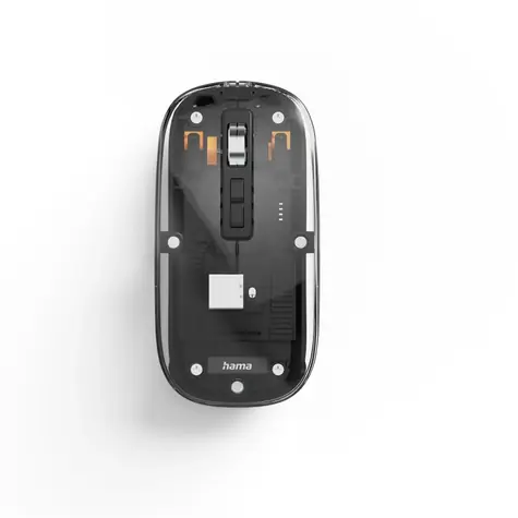 Hama WM-600 transparentní / bezdrátová optická Multi Device myš / plochá / tichá