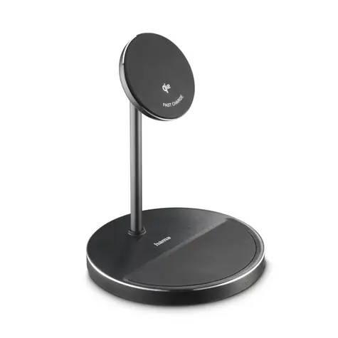 Hama Qi2 bezdrátová nabíječka s držákem 2v1 černá / 15 W / USB-C adaptér 45 W