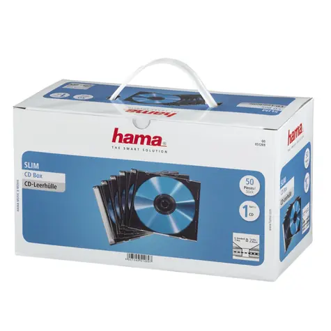 Hama CD Slim Box průhledná-černá / obal na 1 cd/dvd /  balení 50 ks (cena za balení)