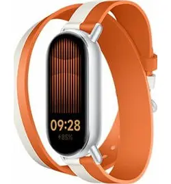 Xiaomi Dual-tone kožený pásek bílo-oranžová pro Xiaomi 140-180 mm