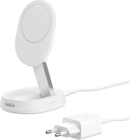 Belkin BOOST CHARGE PRO Qi2 Magnetický nabíjecí stojan bílá / 15W / konvertibilní