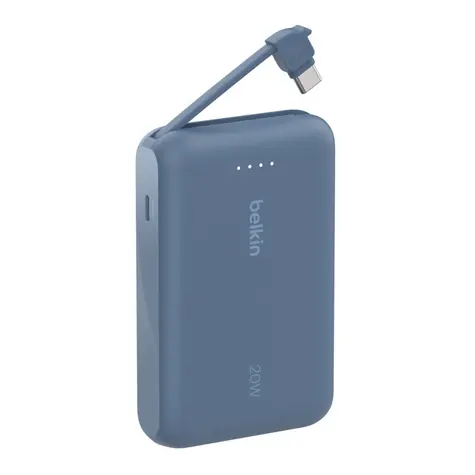 Belkin BOOST CHARGE PowerBanka 10000mAh + integrovaný kabel modrá / 20W PD / USB-C