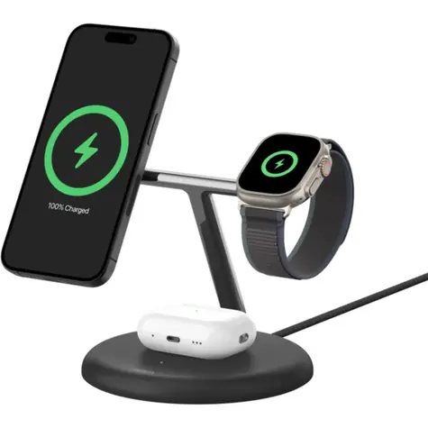 Belkin BOOST CHARGE PRO Qi2 Bezdrátová nabíjecí stanice 3v1 černá / 15W