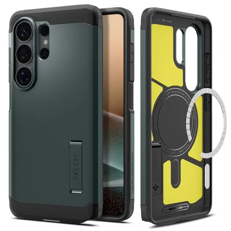 Spigen Tough Armor MagSafe ochranný kryt pro Samsung Galaxy S26 Ultra abyss green