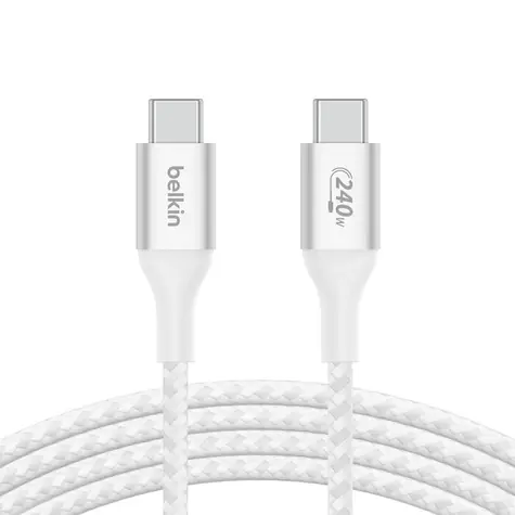 Belkin BOOST CHARGE kabel opletený USB-C na USB-C bílá / 240W / 1m