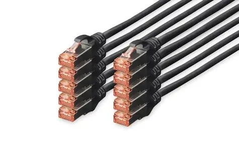 Digitus DK-1644-010-BL-10 síťový kabel Cat6 S/FTP 1 m černá 10 ks