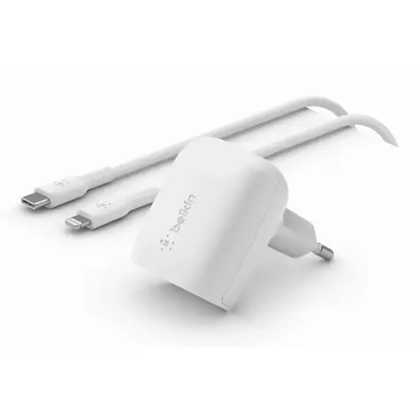 Belkin BOOST CHARGE charger bílá / nabíječka USB-C / 20W / PD / s 1m kabelem USB-C na Lightning