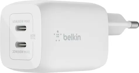 Belkin BOOST CHARGE charger bílá / nabíječka / 2x USB-C / 65W / PD / GaN