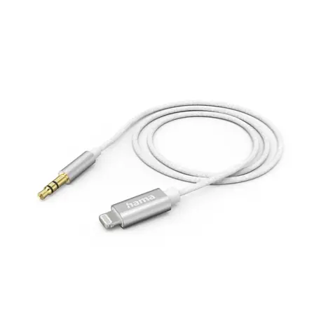 Hama MFI audio adaptérový kabel Lightining na jack 3,5 mm pro Apple / 1 m / aktivní / alu