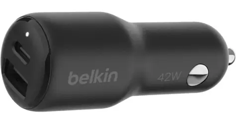 Belkin BOOST CHARGE nabíječka do auta černá / USB-C / USB-A / 42W / PD