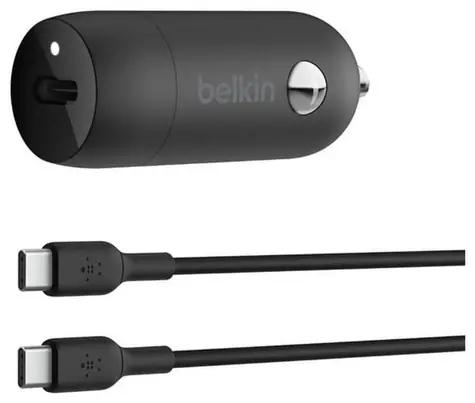 Belkin BOOST CHARGE nabíječka do auta černá / USB-C / 30W / PD / s 1m kabelem USB-C