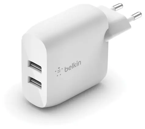 Belkin BOOST CHARGE charger bílá / nabíječka / 2x USB-A / 24W