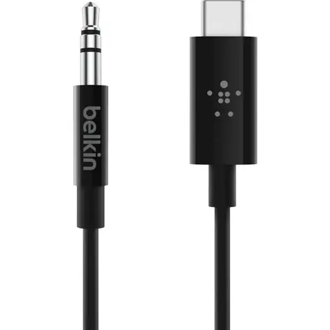Belkin ROCKSTAR kabel USB-C na 3.5mm jack / 0.9m / černá