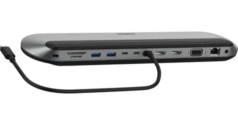 Belkin Connect 11v1 Universal Pro dokovací stanice černá / 2x USB-C / 3x USB-A / 2x HDMI / RJ45 / VGA / 3.5mm jack