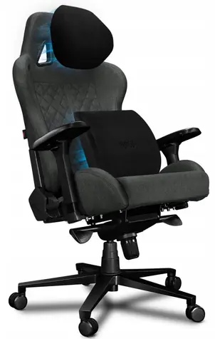 Yumisu 2050 Magnetic Material šedo-černá / Herní židle / látka / nastavitelná / pojízdná kolečka / nosnost 150 kg