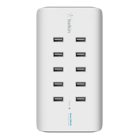 Belkin ROCKSTAR charger bílá / nabíjecí stanice / 10x USB-A / 120W / 230V
