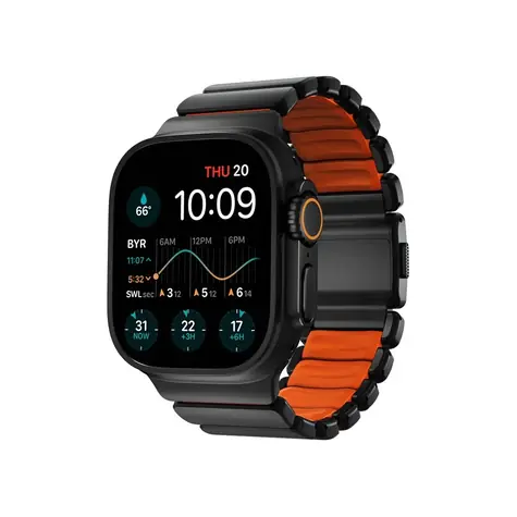 Nomad Stratos Band FKM řemínek pro Apple Watch 49mm/Ultra černá/oranžová