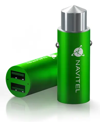 Navitel UC323 nabíječka do auta zelená / 2x USB-A / 24 V 