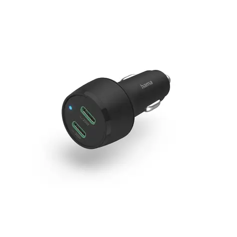 Hama rychlá USB nabíječka do vozidla černá / 2x USB-C / 45 W