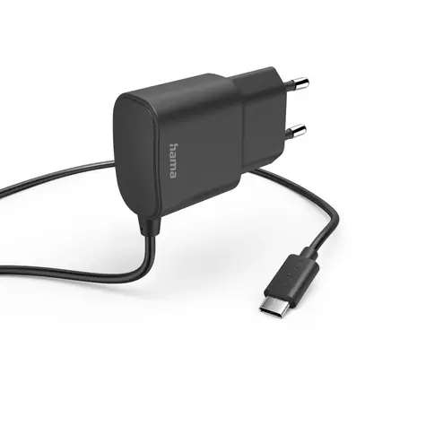 Hama síťová nabíječka s kabelem černá / USB-C / 2,4 A / 1 m