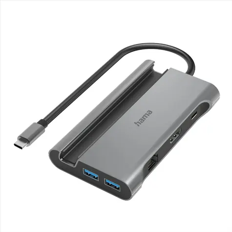 Hama USB-C hub Connect2Mobile V2 šedá / multiport / 7 portů