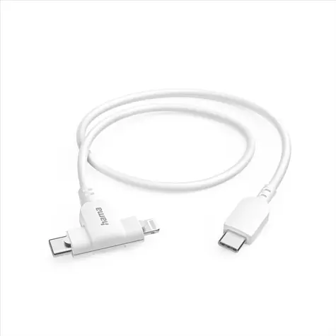 Hama USB-C kabel 2v1 bílá / USB-C + Lightning MFi / 1,5 m