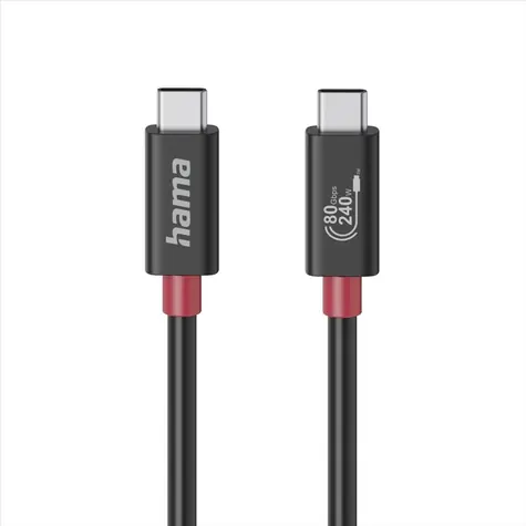 Hama USB-C kabel USB4 černá / 1 m / 80 Gb/s / 240 W