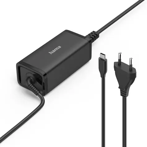 Hama USB-C napájecí zdroj pro notebooky černá / Power Delivery / GaN / 100 W