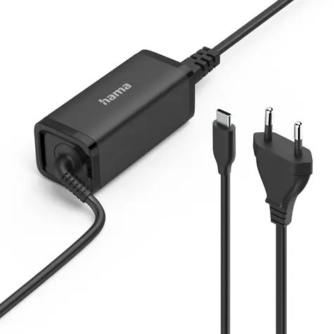 Hama USB-C napájecí zdroj pro notebooky černá / Power Delivery / GaN / 65 W